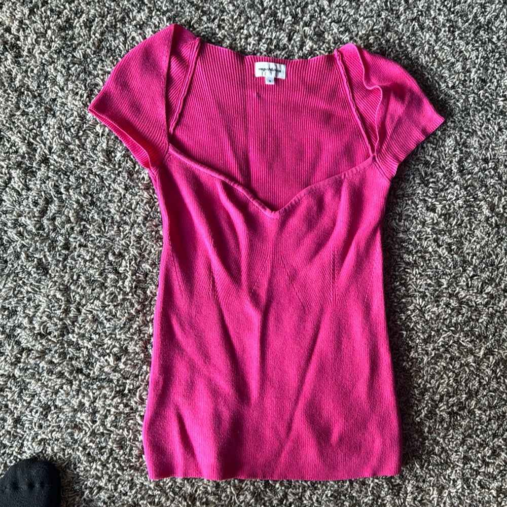 Rachelle Knit Top in pink by  superdown